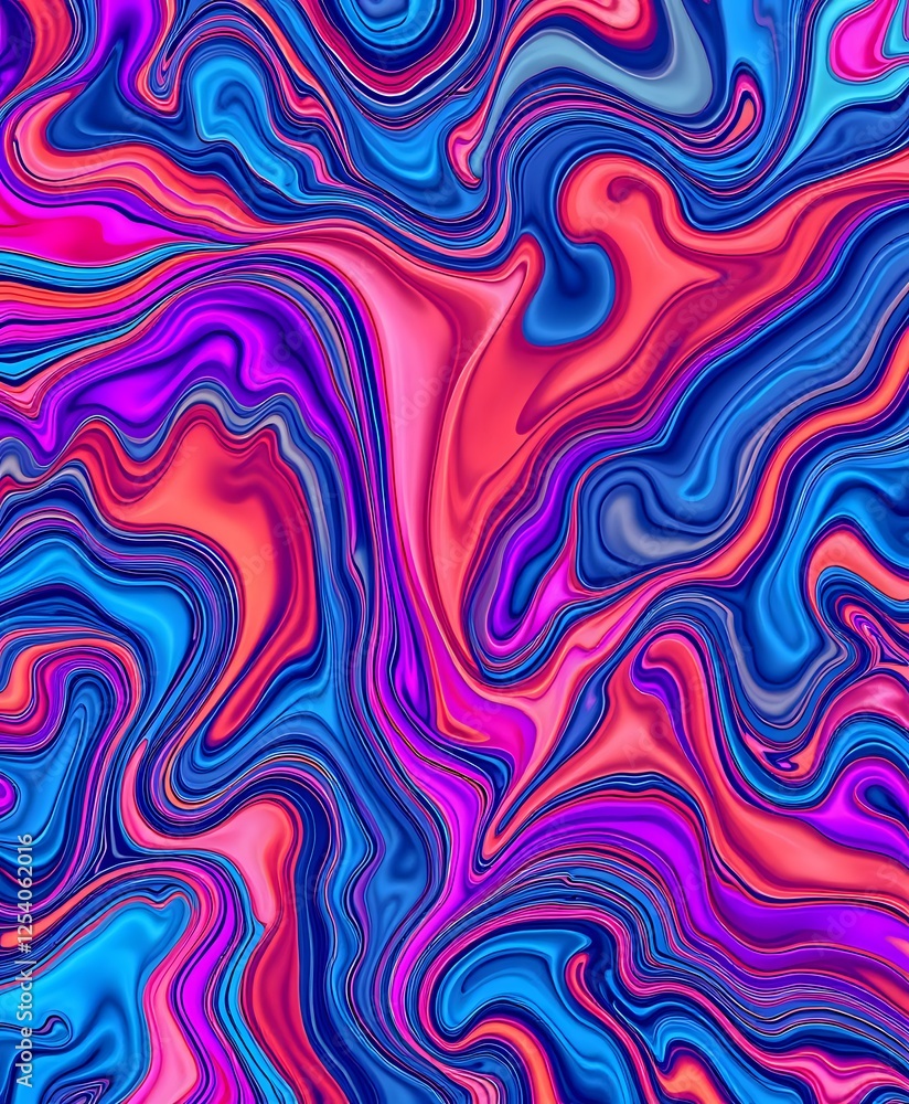 Poster Abstract Liquid Flow Art: Dynamic Color Patterns