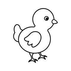 Baby Chick Line Art Outline Vector for Modern Graphic Designs
