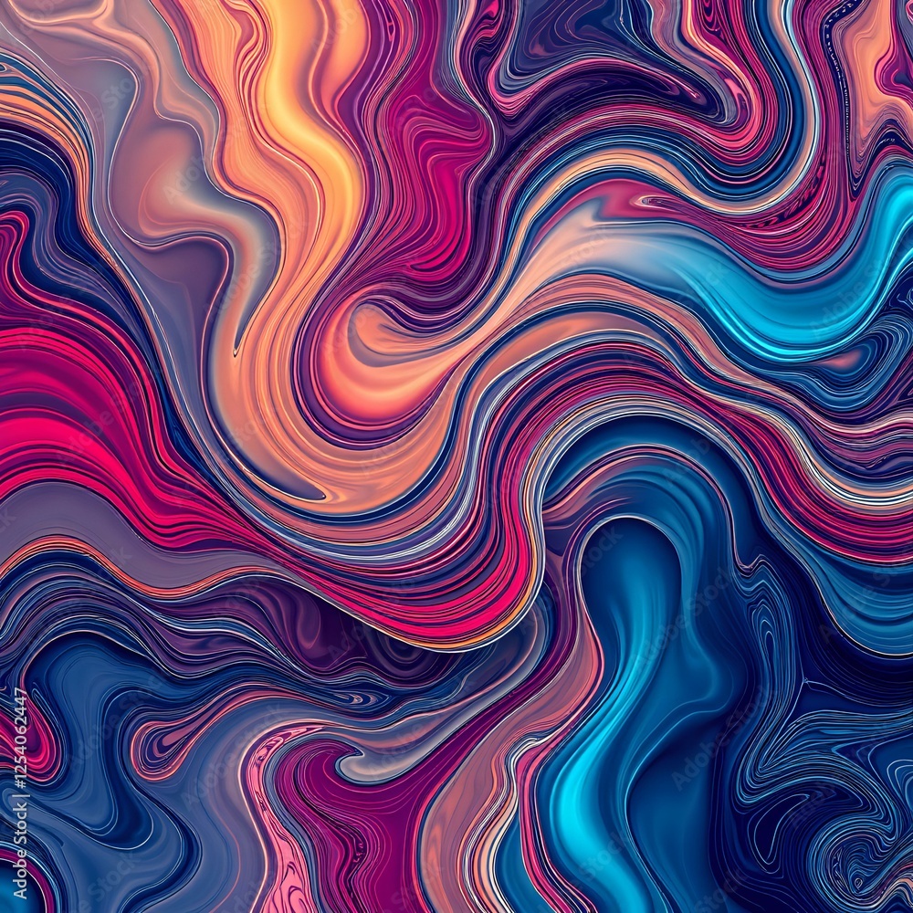 Aufkleber vibrant abstract design with dynamic shapes and swirling patterns