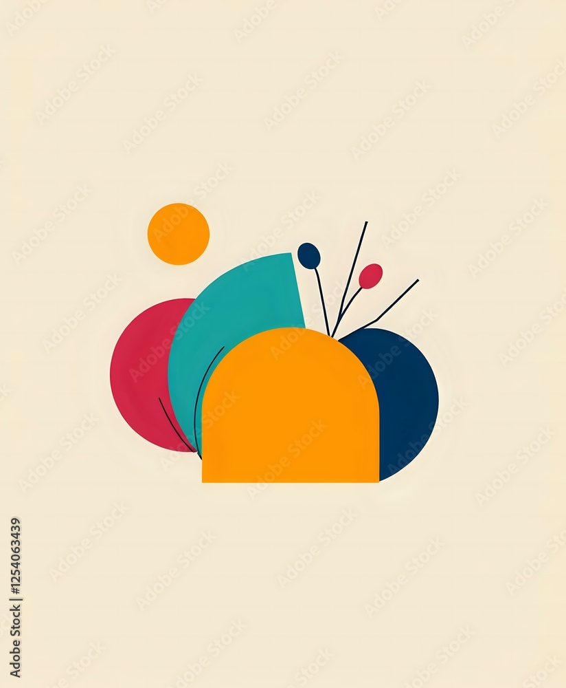 Poster vibrant abstract circle design with unique elements