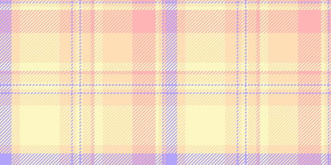 Volume vector fabric seamless, trend tartan textile background. Post check pattern texture plaid in light and peach puff colors.