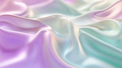 Obraz premium Abstract flowing fabric reflects pastel hues in soft light