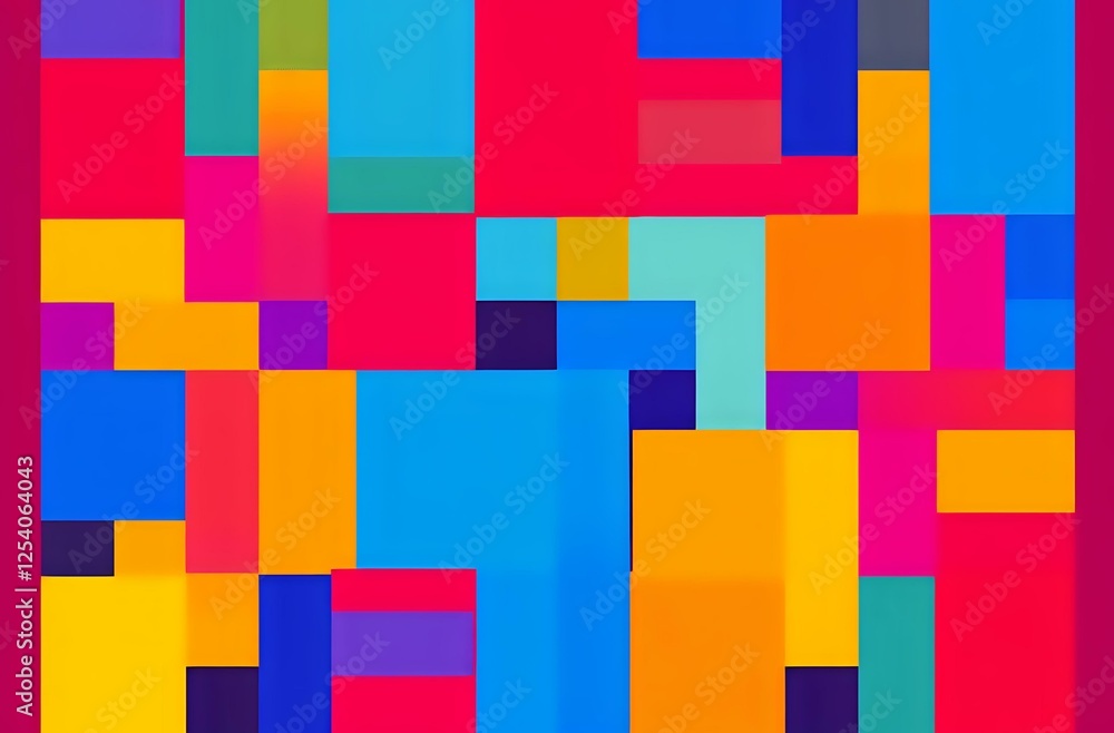 Poster abstract square pattern with bold color blocks