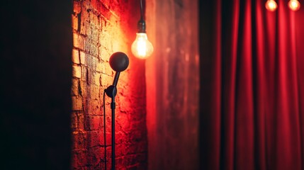 Dramatic stage lighting with a single microphone