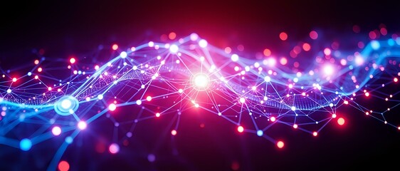 Abstract Digital Art - Glowing Energy Fields | Vibrant Circuit Diagrams