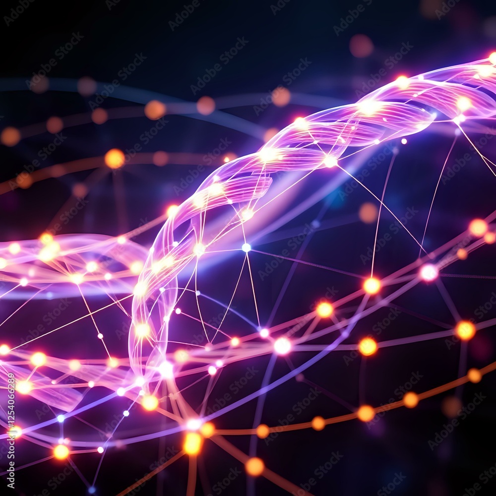 Poster abstract neural network braids digital art - vibrant abstract pattern