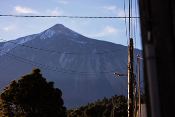 el teide volcano on tenerife island with villages