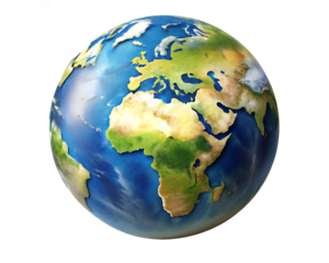 earth globe on white background