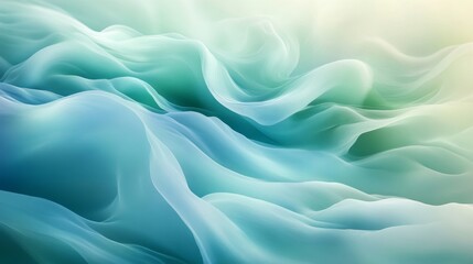 Obraz premium Abstract waves of flowing fabric in blue and green hues