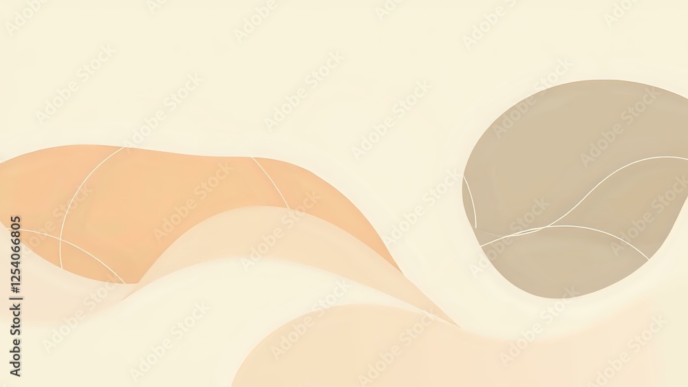 Aufkleber serenity in simplicity: minimalist abstract art with soft shapes