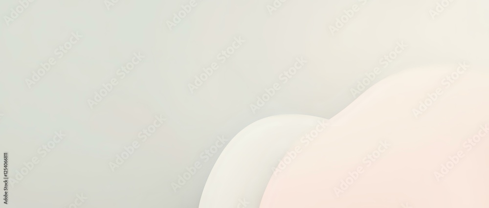 Poster elegant abstract figure in widescreen design with soft geometric shapes