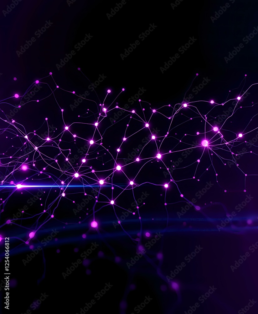 Poster abstract neural circuitry digital art - intricate pattern