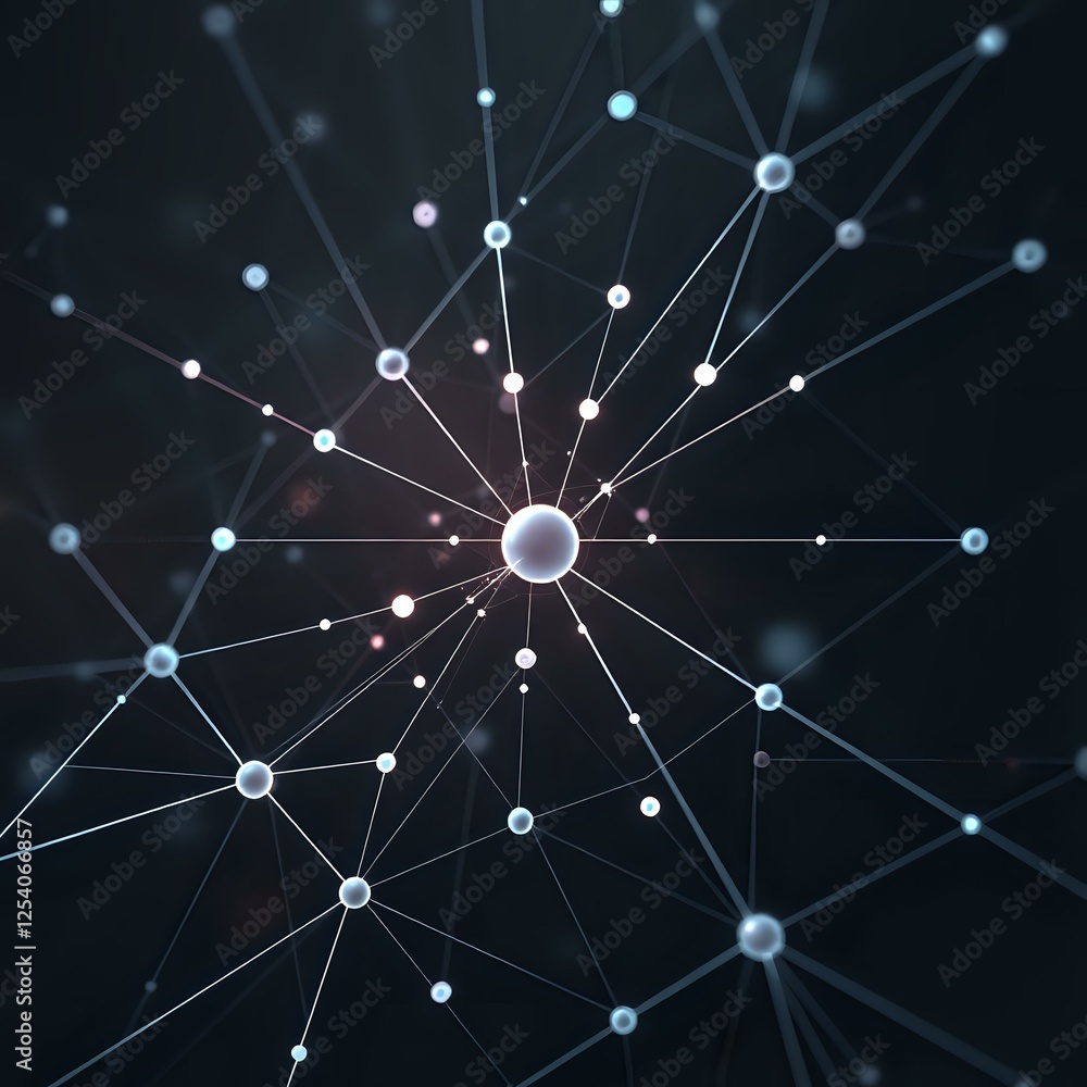 Poster futuristic abstract neural web: star pattern design