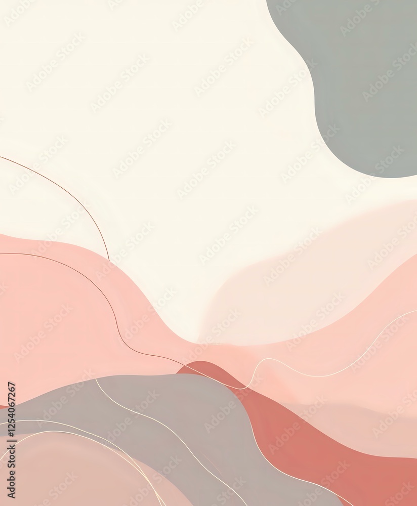 Poster abstract geometric design with soft color palette