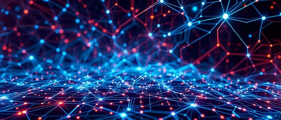 Abstract Futuristic Neural Networks Artwork