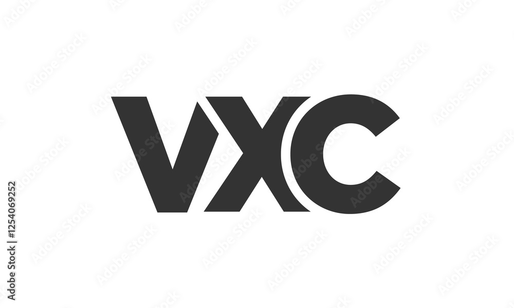 Poster vxc logo design template with strong and modern bold text. initial based vector logotype featuring s