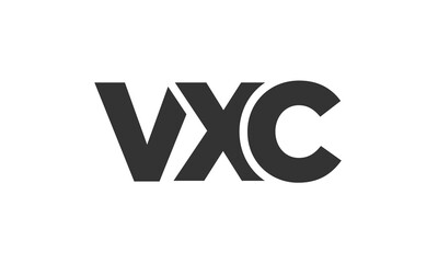 VXC logo design template with strong and modern bold text. Initial based vector logotype featuring simple and minimal typography. Trendy company identity.
