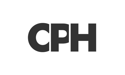 CPH logo design template with strong and modern bold text. Initial based vector logotype featuring simple and minimal typography. Trendy company identity.