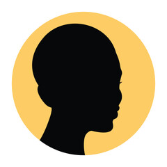 Silhouette of a dark-skinned woman.   Vector illustration.=