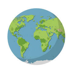 Naklejka premium Circular Globe with Continents and Green Patches