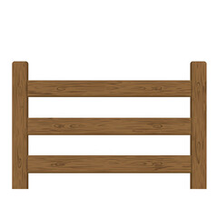 Farm Fence with Wooden Posts and Horizontal Planks