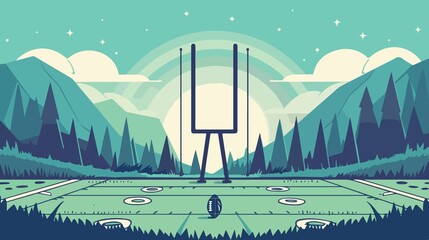 American Football Training Camp Vector Illustration