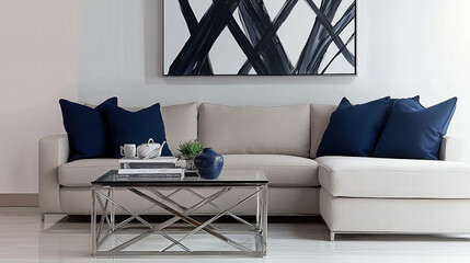 Stylish living room featuring modern furniture and decorative elements in contemporary design
