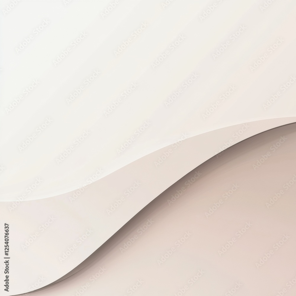 Poster Minimalistic design featuring a solid color background with a gentle curve near the bottom in a contemporary setting. Generative AI