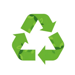 Fototapeta premium Recycle Symbol with Leaves Incorporated