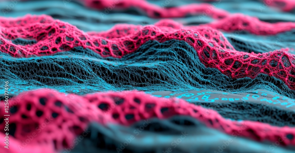 Aufkleber futuristic big data stream. motion of digital data flow. data transmission channel 3d illustration. 