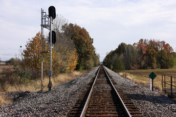Railroad tracks leading away