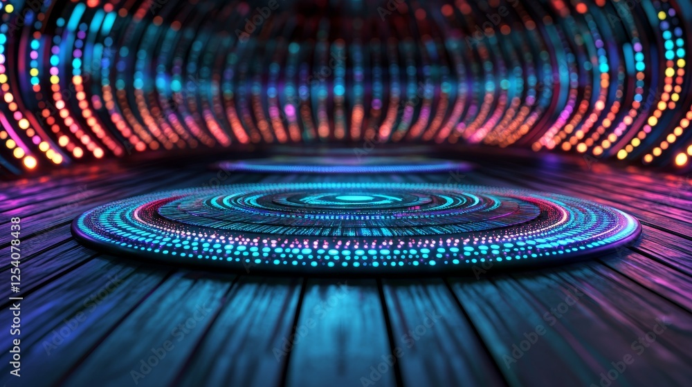 Aufkleber neural network. cyber city, digital technology, and information security. big data concept 3d illust