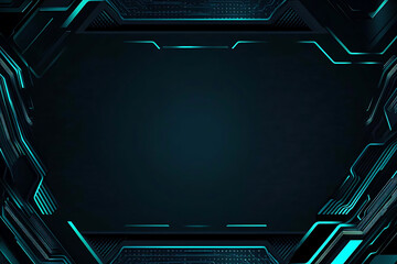 Abstract close-up of a glowing blue digital circuit board, showcasing intricate connections and technological design on a black background.
