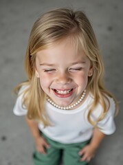 Joyful Young Girl Laughing with Pure Happiness