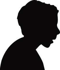 a boy head silhouette vector