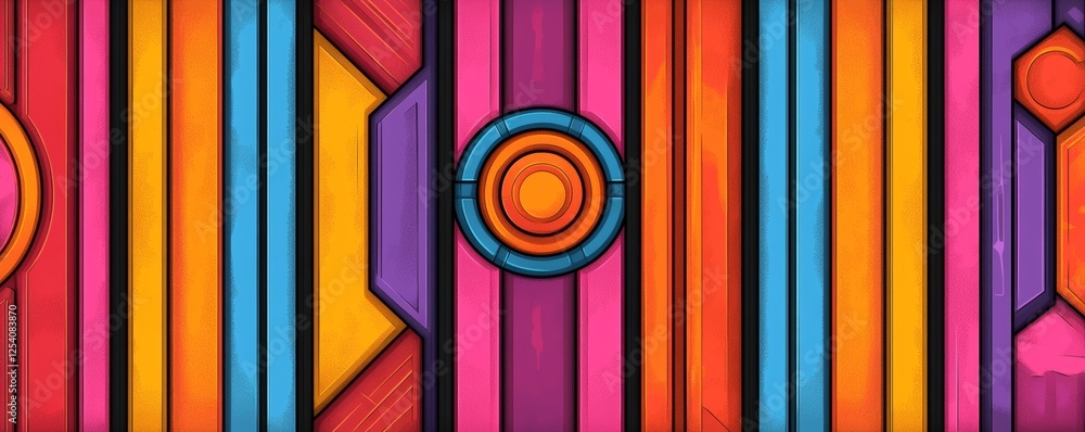 Poster abstract pattern using simple geometric shapes and dots