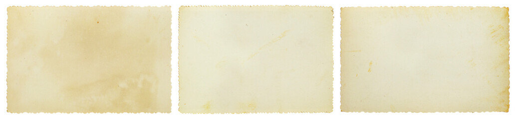 old photo paper, blank empty old paper set, paper texture with yellow aged look for vintage and retro designs 