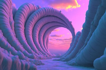 Abstract digital artwork featuring colorful and radiant clouds in a dynamic and imaginative design, creating a modern and striking visual impact with a playful and lively atmosphere