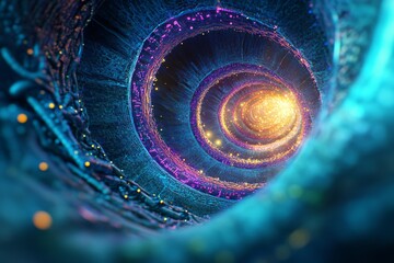 Abstract digital artwork featuring vibrant and glowing particles, creating a dynamic and imaginative modern atmosphere that is striking and lively