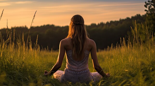 people doing yoga in the nature