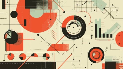 Flat Vector Illustration of Data Analysis and Information Storage