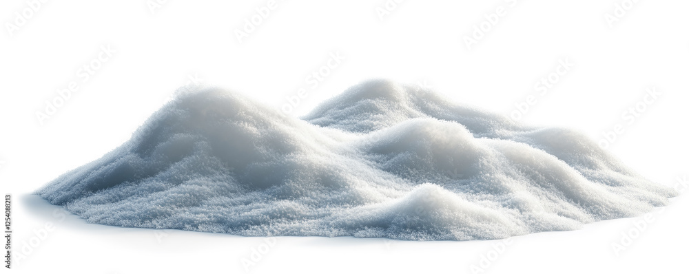 Poster A white background with a large pile of white snow. The snow is piled up in a way that it looks like a cloud. The image has a calm and peaceful mood, as the snow is not moving