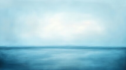 Obraz premium Serene Blue Ocean Seascape Peaceful Tranquil Water Sky Abstract Painting Artwork Digital Art Background Texture Image Design Illustration Graphic 