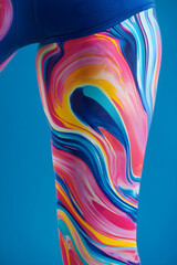 Vibrant Abstract Wave Pattern Leggings for Comfort and Style