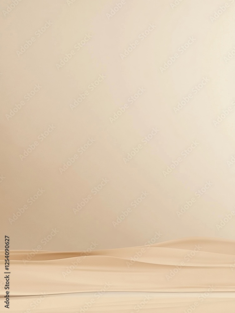 Aufkleber Elegant minimalistic landscape featuring soft earth tones with a thin line at the base conveying tranquility and simplicity. Generative AI