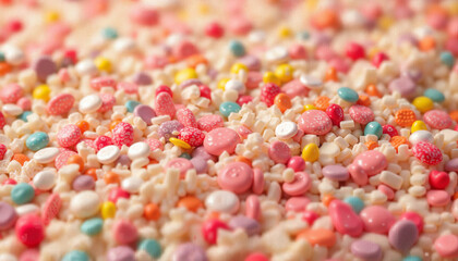 Confectionery Sprinkles Texture with Realistic Colors and Soft Lighting