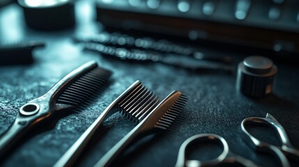 Professional Scissors, Combs, and Salon Tools for Hair Cutting