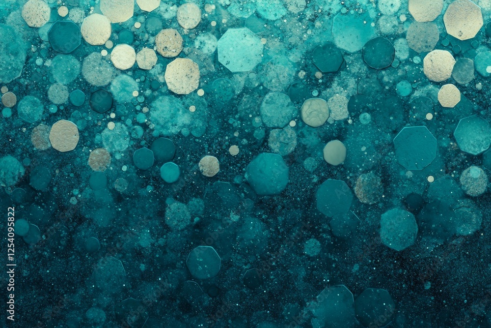 Poster hexagonal elements form an abstract science and technology concept, characterized by a polygonal geo
