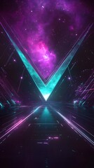 A dark background with an illuminated V shape at the bottom
