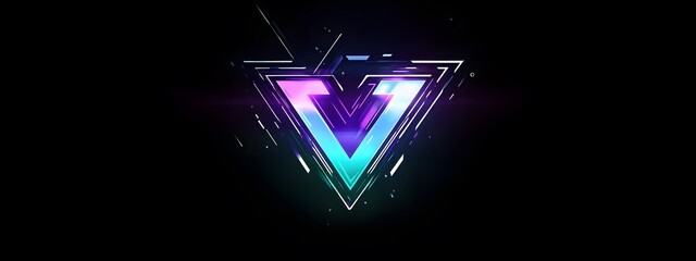 A dark background with an illuminated V shape at the bottom
